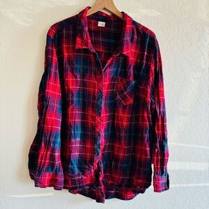 Plaid Button-Up Shirt